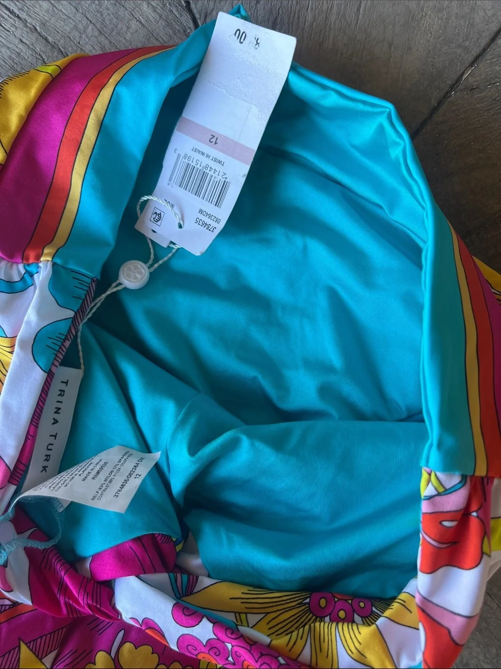 Vibrant Floral Bikini Bottoms - Multicolor Size 12 B35